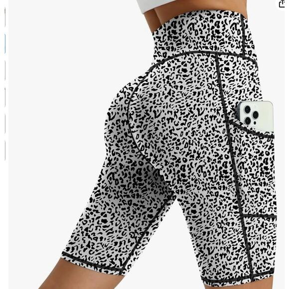 Women's High Waisted Biker Shorts 5 Pack - Tummy Control Yoga with Pockets 3XL - Picture 2 of 6